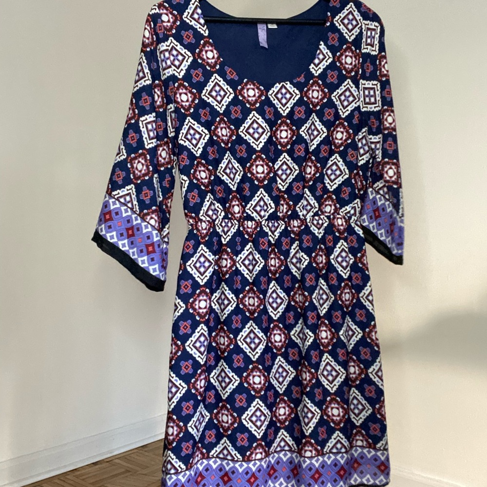 Half sleeve multi print dress for Spring